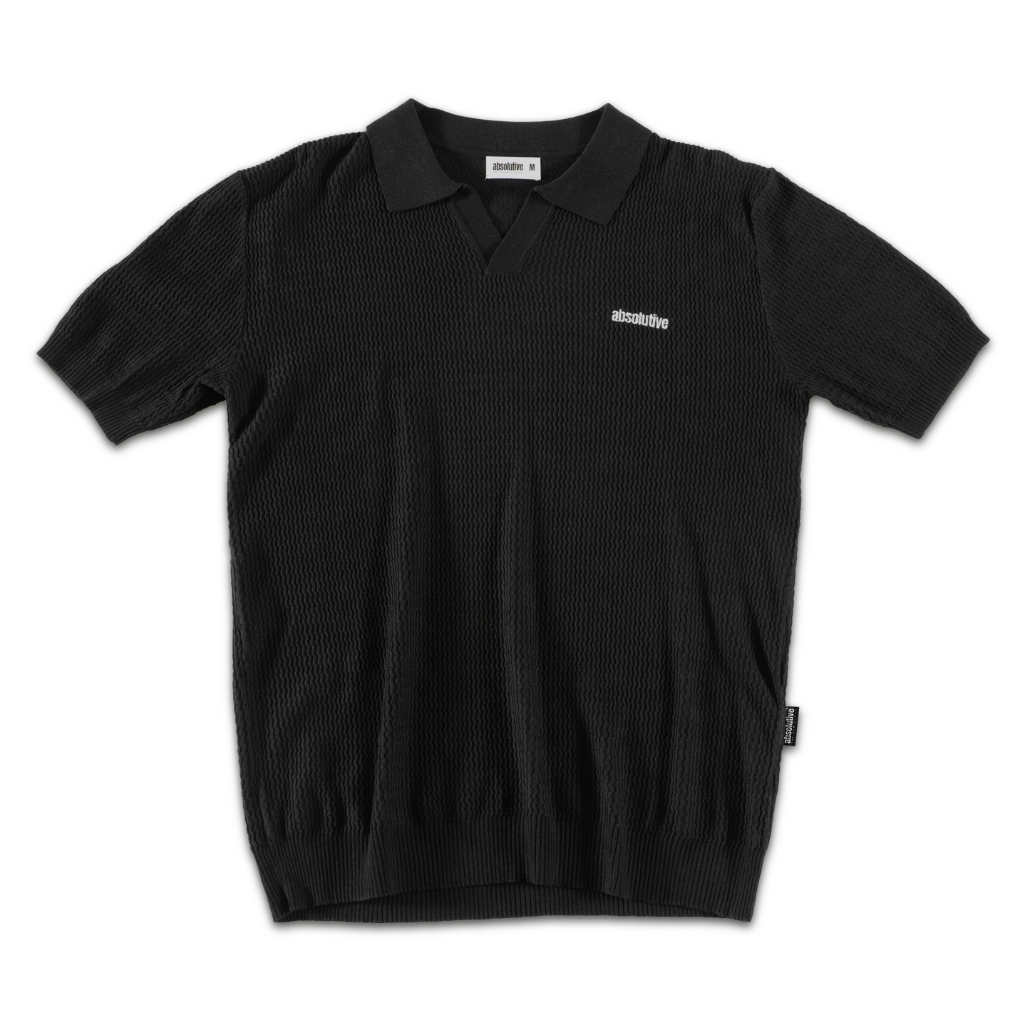 Knit Polo Tee - Black