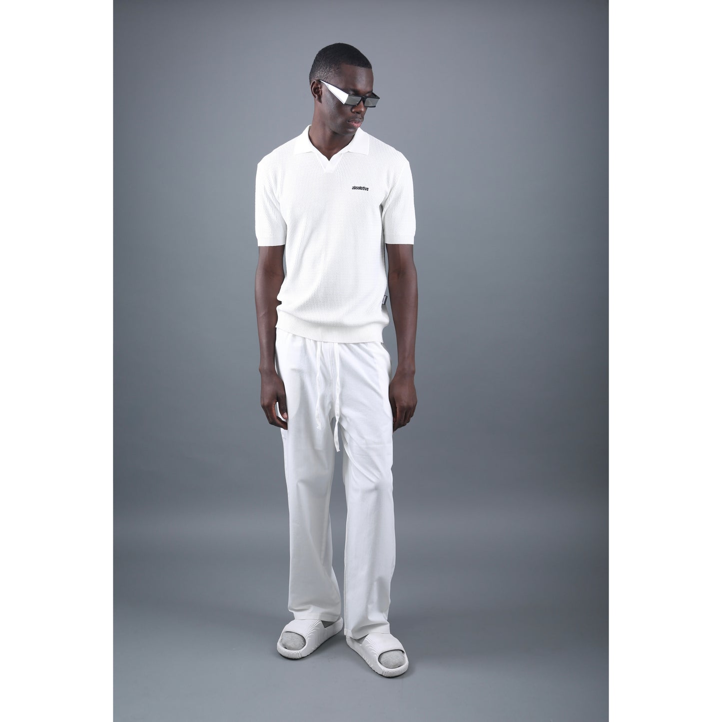 Knit Polo Tee - White