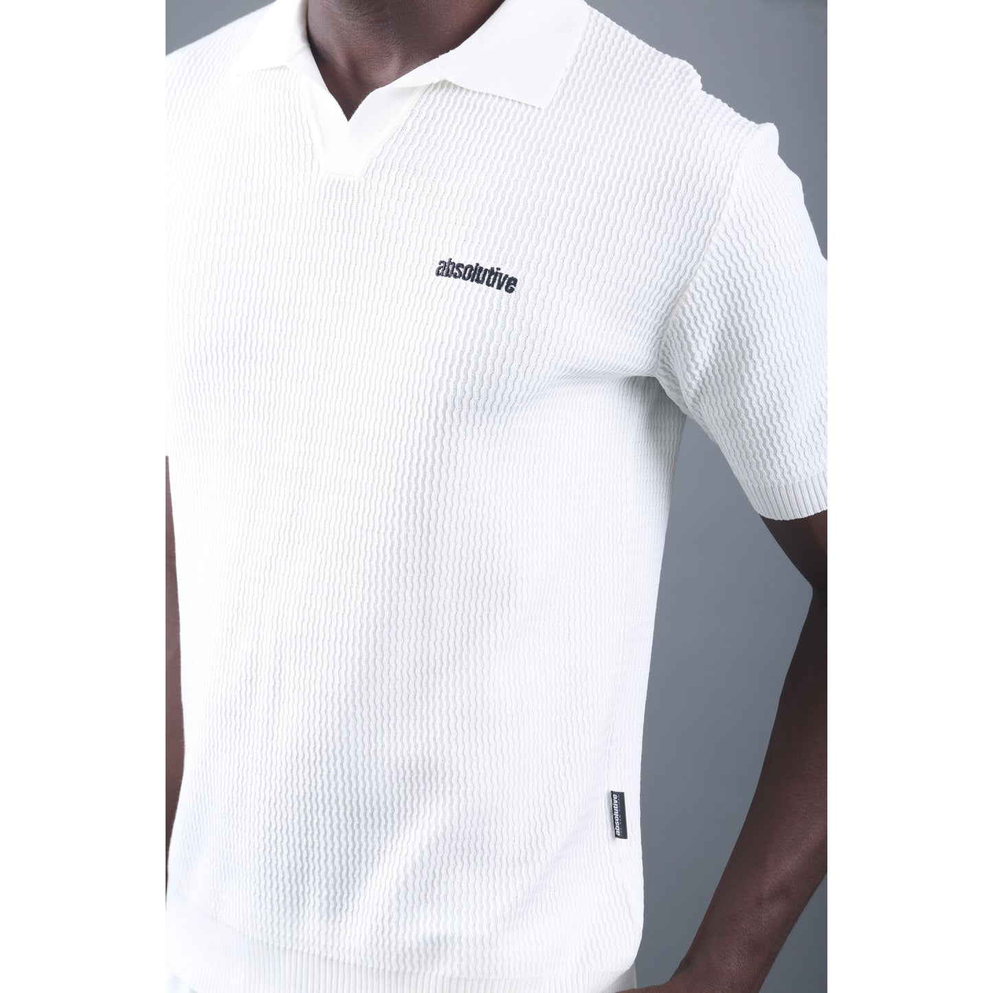 Knit Polo Tee - White