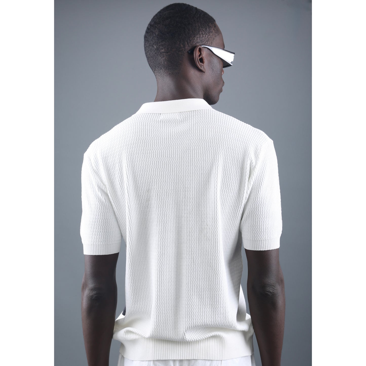 Knit Polo Tee - White