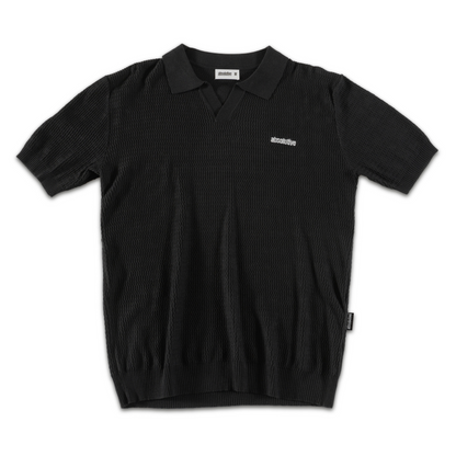 Knit Polo Tee - Black