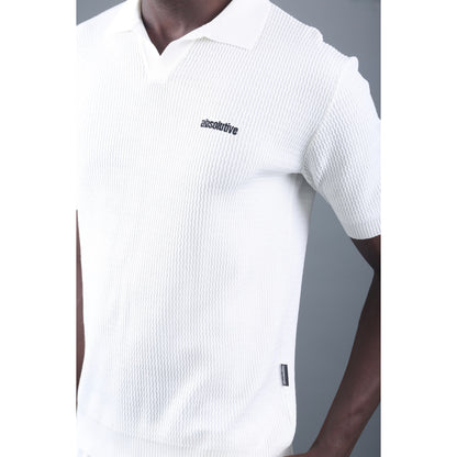 Knit Polo Tee - White