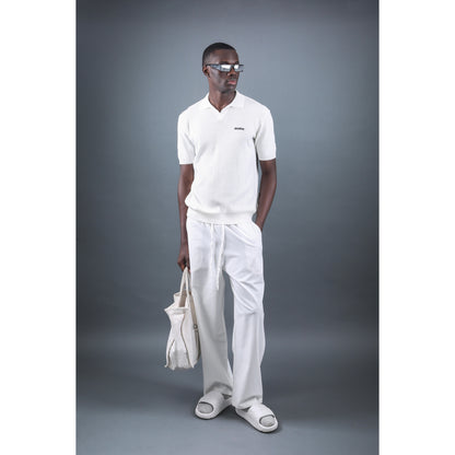 Knit Polo Tee - White