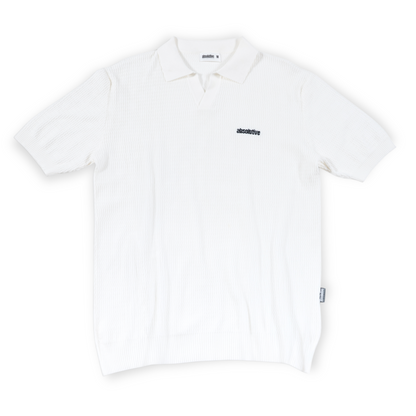 Knit Polo Tee - White