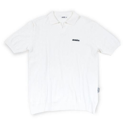 Knit Polo Tee - White