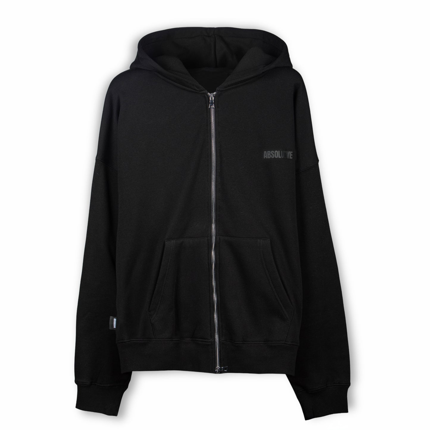 Cropped Heavyweight Zip-up - Black