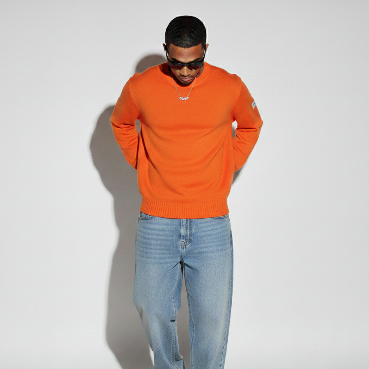 Knit Sweatshirt - Orange