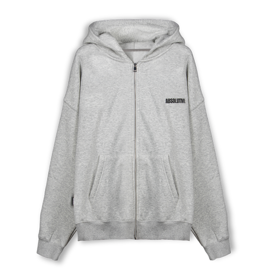 Cropped Heavyweight Zip-up - Gray